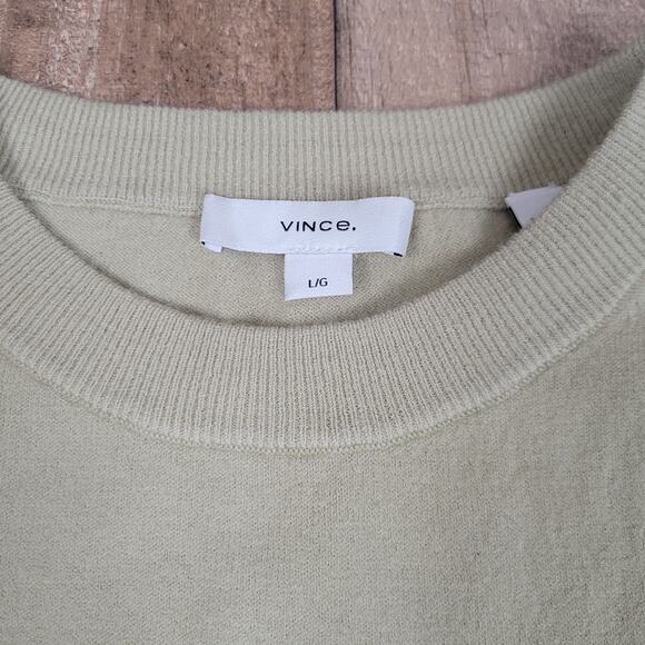 Vince Womens Large Ivory Green Wool Cashmere Blend Sweater Vest V031579537 - Picture 2 of 8